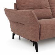 Ecksofa Bahia - 2,5-Sitzer mit Longchair rechts inkl. Kopfteil/ Armlehne verstellbar und Relaxfunktion/ Longchair (motorisch), Stoff, Kupfer