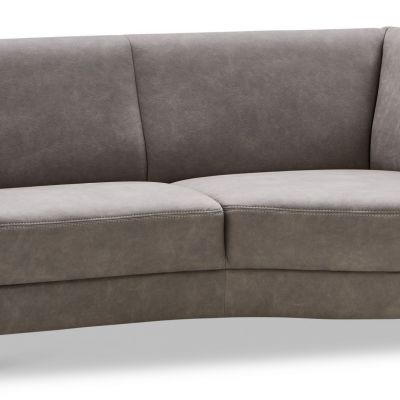 Sofa Providence – 3-Sitzer mit Bogen rechts, Stoff, Anthrazit