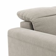 Ecksofa Rockport B – 2,5-Sitzer mit Longchair rechts inkl. Kopfteil/Sitztiefe verstellbar, Stoff, Khaki