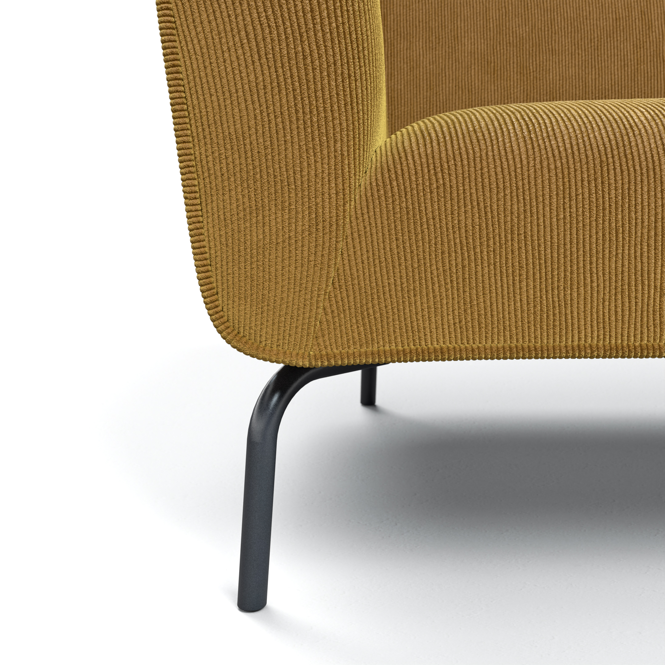 Sofa Lene – 3-Sitzer, Cord, Senfgelb
