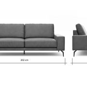 Sofa Redington – 2,5-Sitzer, Stoff, Hellgrau