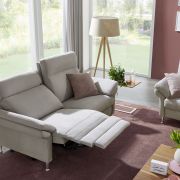 Sofa EM Helsinki – 3-Sitzer, Relaxfunktion (motorisch), Stoff, Silbergrau