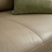 Sofa Helmi – 3-Sitzer, Leder, Cappuccino, Metallkufe