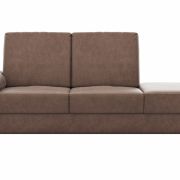 Sofa Stonington Country – Recamiere links inkl. Sitzvorzug (motorisch), Stoff, Braun