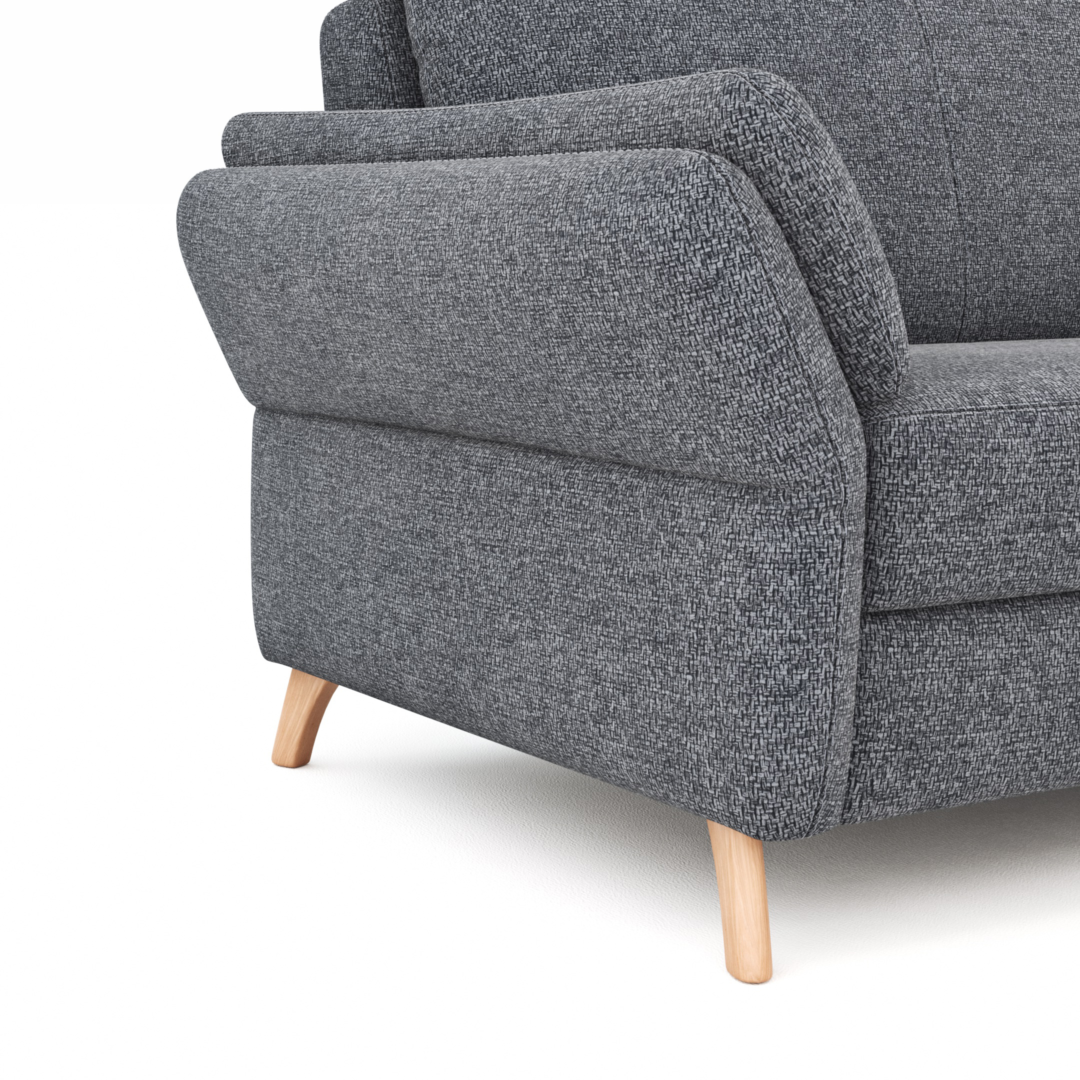 Ecksofa Stonington Style – 1-Sitzer mit Longchair rechts inkl. Relaxfunktion/Kopfteil verstellbar (motorisch), Stoff, Graphit