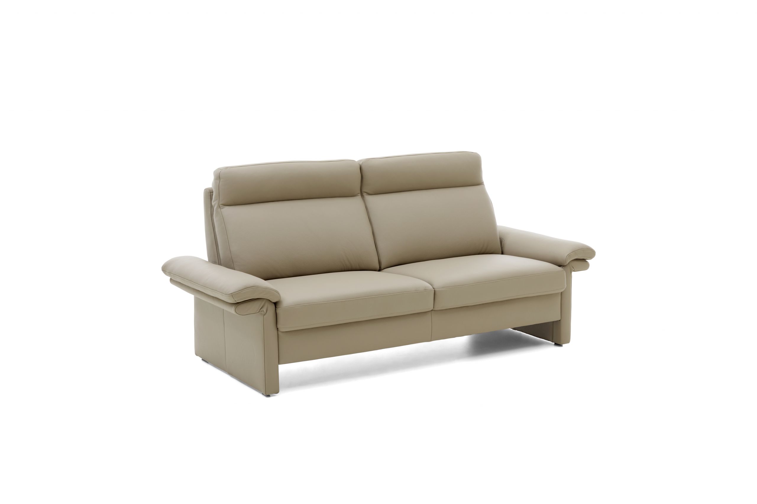 Sofa EM Dublin – 3-Sitzer inkl. Armlehne verstellbar, Leder, Taupe