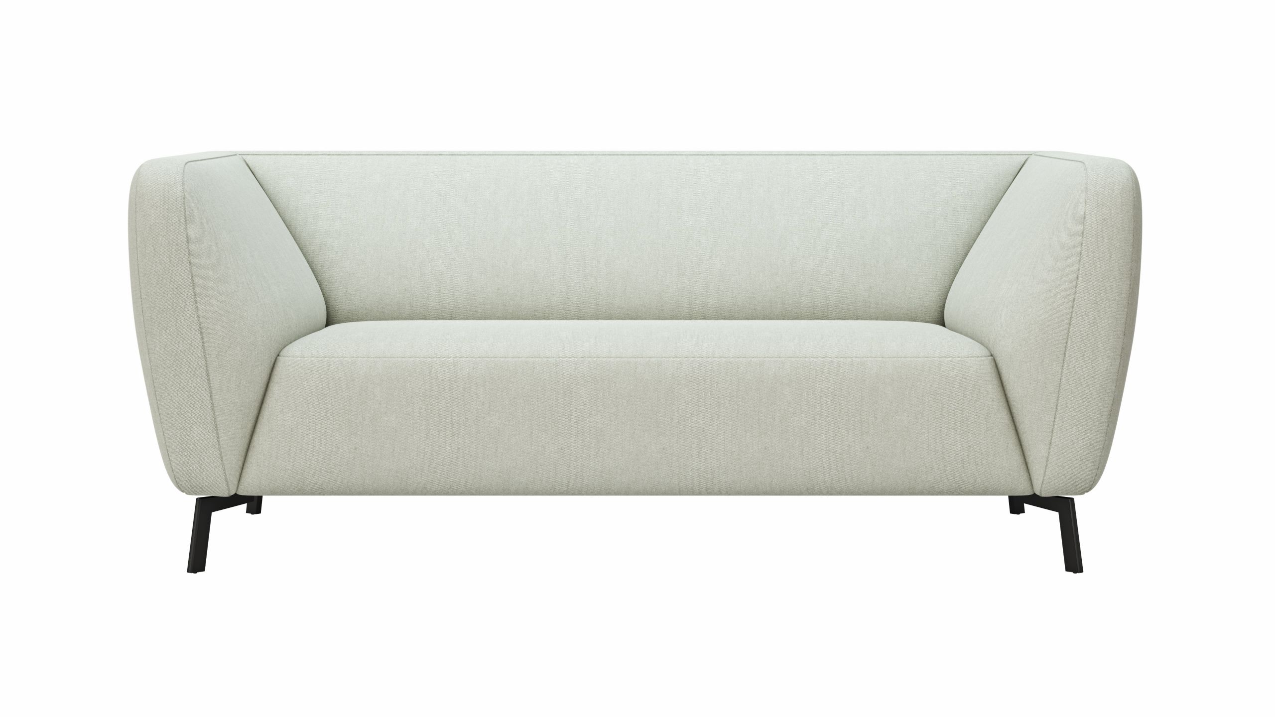 Sofa Morela – 2-Sitzer, Stoff, Hellgrau