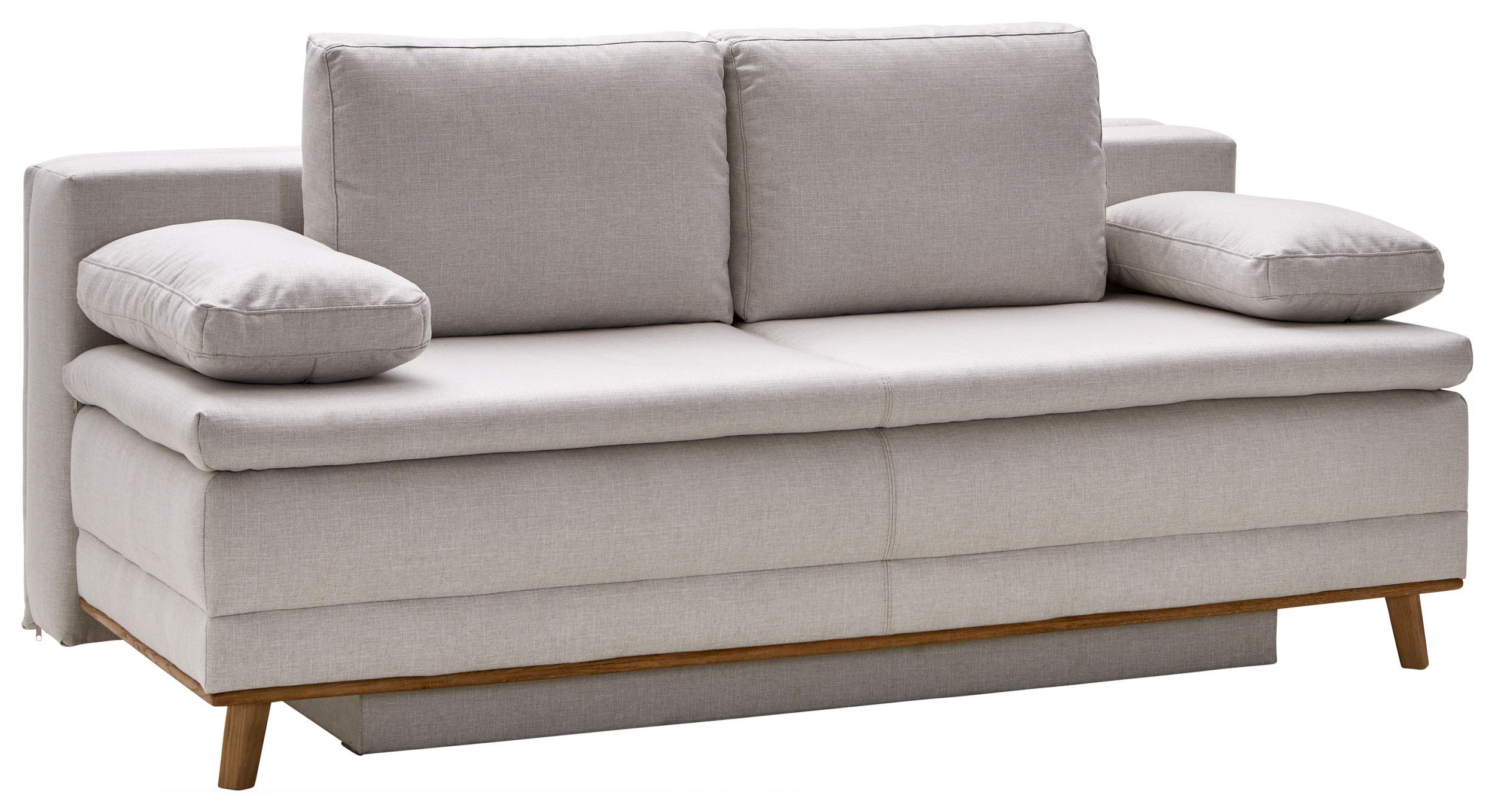 Sofa Lakeville2 – 2-Sitzer inkl. Schlaffunktion mit Bettkasten, Stoff, Natur