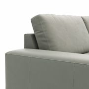 Ecksofa Redington – 2,5-Sitzer mit Longchair rechts, Leder, Grau