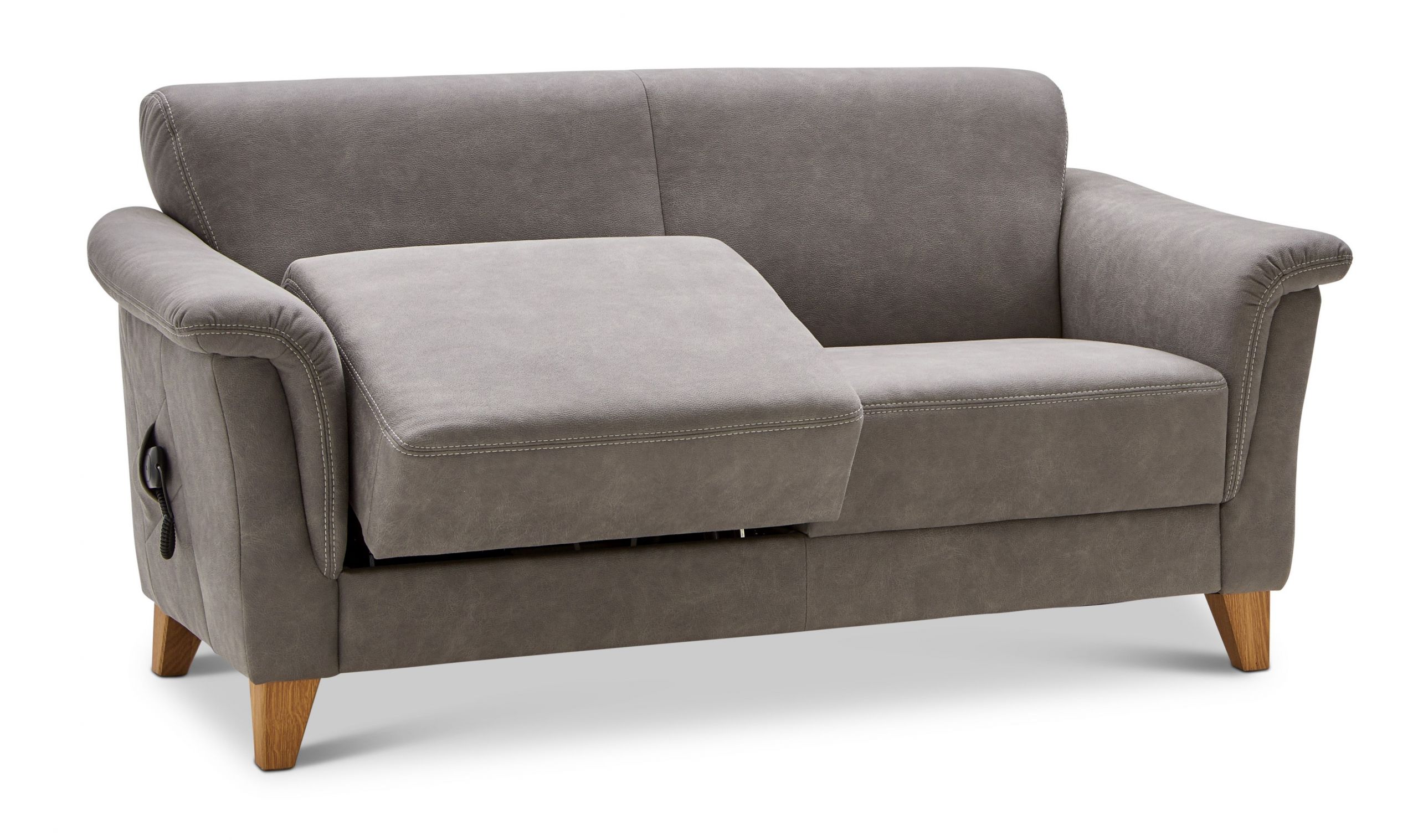 Sofa Providence – 2,5-Sitzer inkl. Aufstehhilfe (motorisch), Stoff, Anthrazit