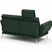 Sofa My – 2-Sitzer mit Rückenlehne/Armlehne verstellbar und Drehsitze, Stoff, Dunkelgrün