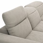 Ecksofa Rockport B – 2,5-Sitzer mit Longchair rechts inkl. Kopfteil verstellbar und Sitztiefe verstellbar (motorisch), Stoff, Khaki