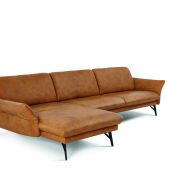 Polsterecke EM Tivoli – Longchair, 2,5-Sitzer inkl. Sitztiefen- und Armteilverstellung, Leder, Mais