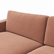 Ecksofa Juni – 1,5-Sitzer mit Longchair rechts, Stoff, Pfirsich