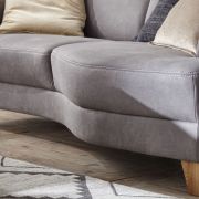 Sofa Providence – 3-Sitzer mit Bogen rechts, Stoff, Anthrazit