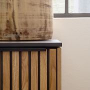 Sideboard Stav – BHT ca. 168x85x40 cm, Asteiche geölt, Metallkufen