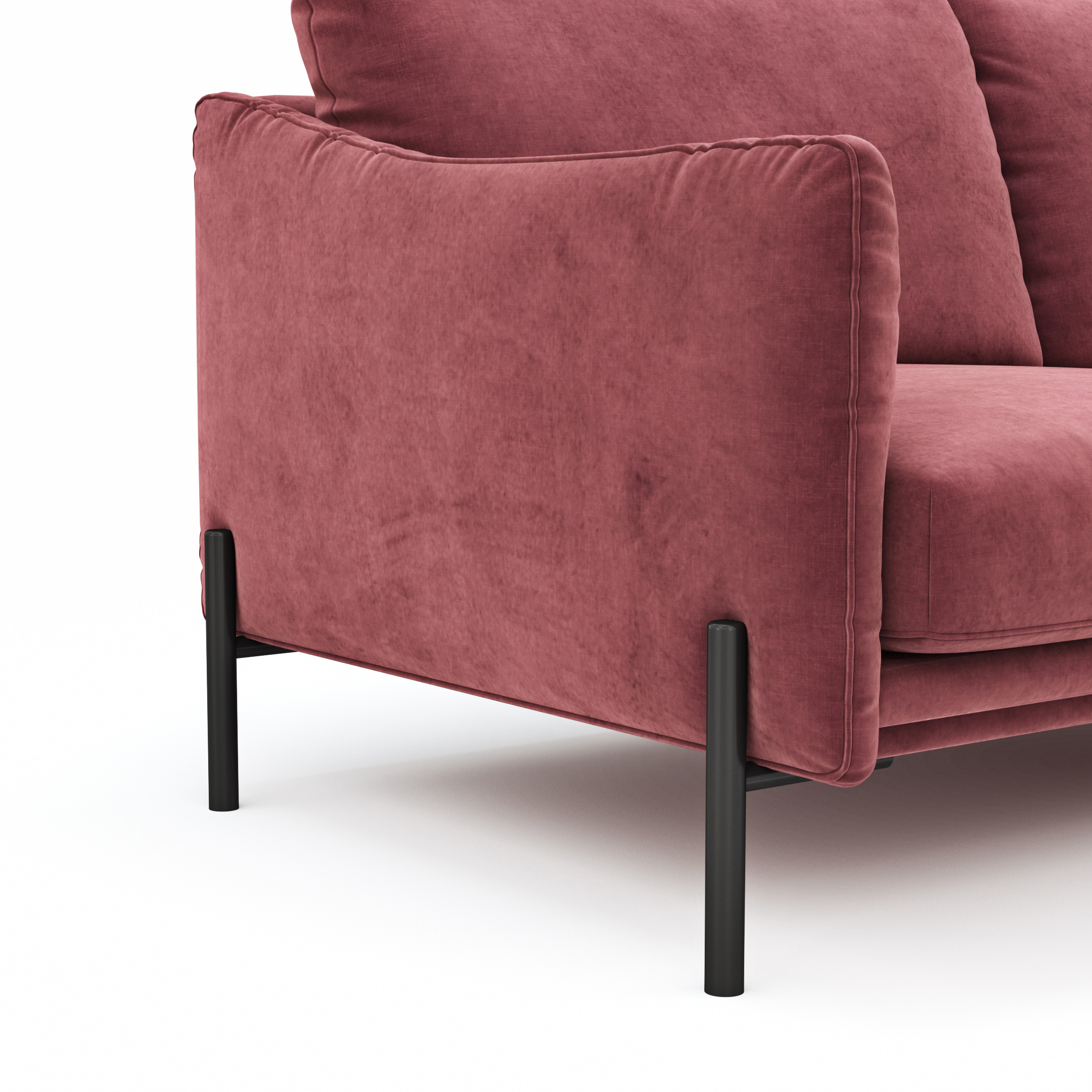 Sofa Madelen – 2,5-Sitzer, Velour, Rosé