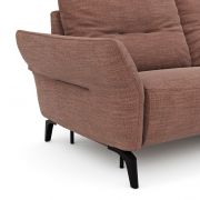 Ecksofa Bahia – 2,5-Sitzer mit Longchair rechts inkl. Kopfteil/ Armlehne verstellbar und Relaxfunktion/ Longchair (motorisch), Stoff, Kupfer