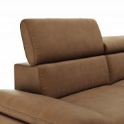 Ecksofa Felipa – 2,5-Sitzer mit Longchair rechts inkl. Armlehne verstellbar und Rückenlehne/Sitztiefe verstellbar (motorisch), Leder, Cognac