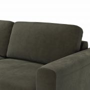 Ecksofa Oviedo – Longchair links mit 1,5-Sitzer, Stoff, Braungrün