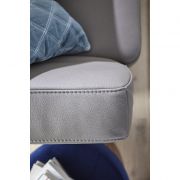 Ecksofa Merlos – 2-Sitzer mit Longchair rechts inkl. Armlehne verstellbar, Leder, Steingrau