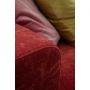 Sofa Lenni Full – 3-Sitzer, Stoff, Rubinrot, bündige Kissen