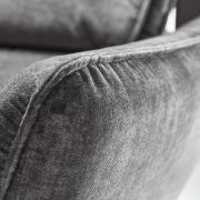 Ecksofa – Longchair links mit 2,5-Sitzer, inkl. Kopfteil verstellbar, Stoff, Grau