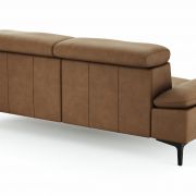 Sofa Felipa – 3-Sitzer inkl. Kopfteil verstellbar, Leder, Cognac