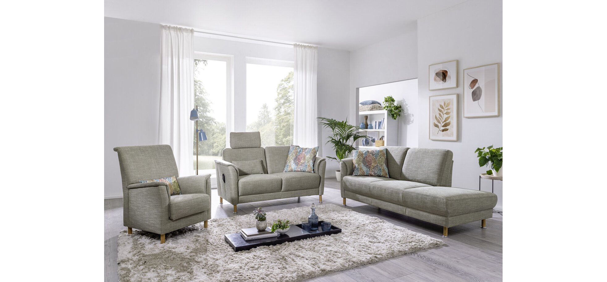Sofa – 2,5 Sitzer, Stoff, Hellgrün