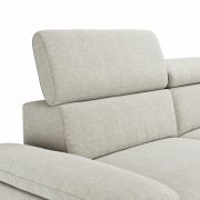 Ecksofa Felipa – 2,5-Sitzer mit Longchair rechts inkl. Armlehne verstellbar und Rückenlehne/Sitztiefe verstellbar (motorisch), Stoff, Natur