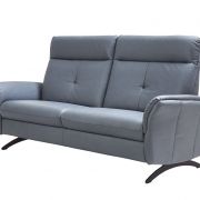 Sofa – 2,5-Sitzer, Leder, Graublau