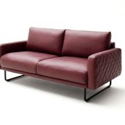 Sofa – 2,5 Sitzer, Leder, Rot