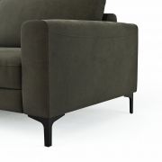 Ecksofa Oviedo – Longchair links mit 1,5-Sitzer inkl. Relaxfunktion (motorisch), Stoff, Braungrün
