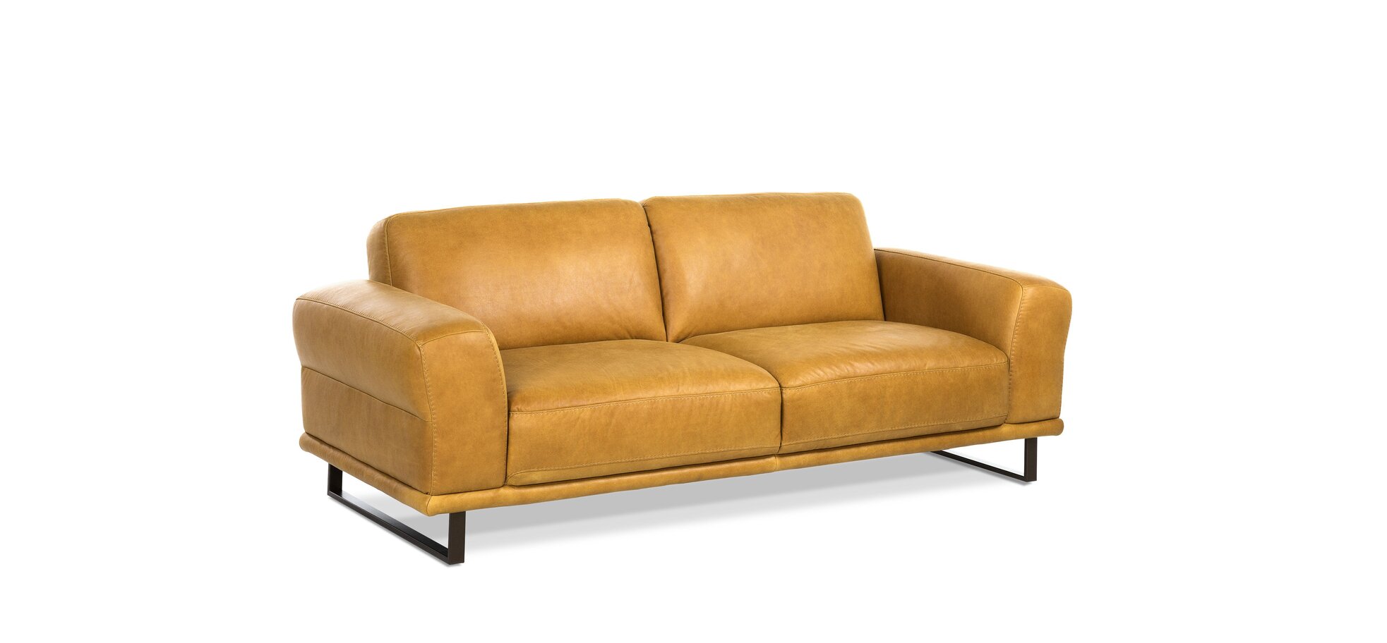 Sofa – 3-Sitzer, Leder, Kurkuma