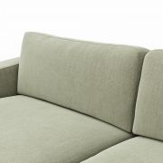 Ecksofa Juni – 1,5-Sitzer mit Longchair rechts, Stoff, Lindgrün