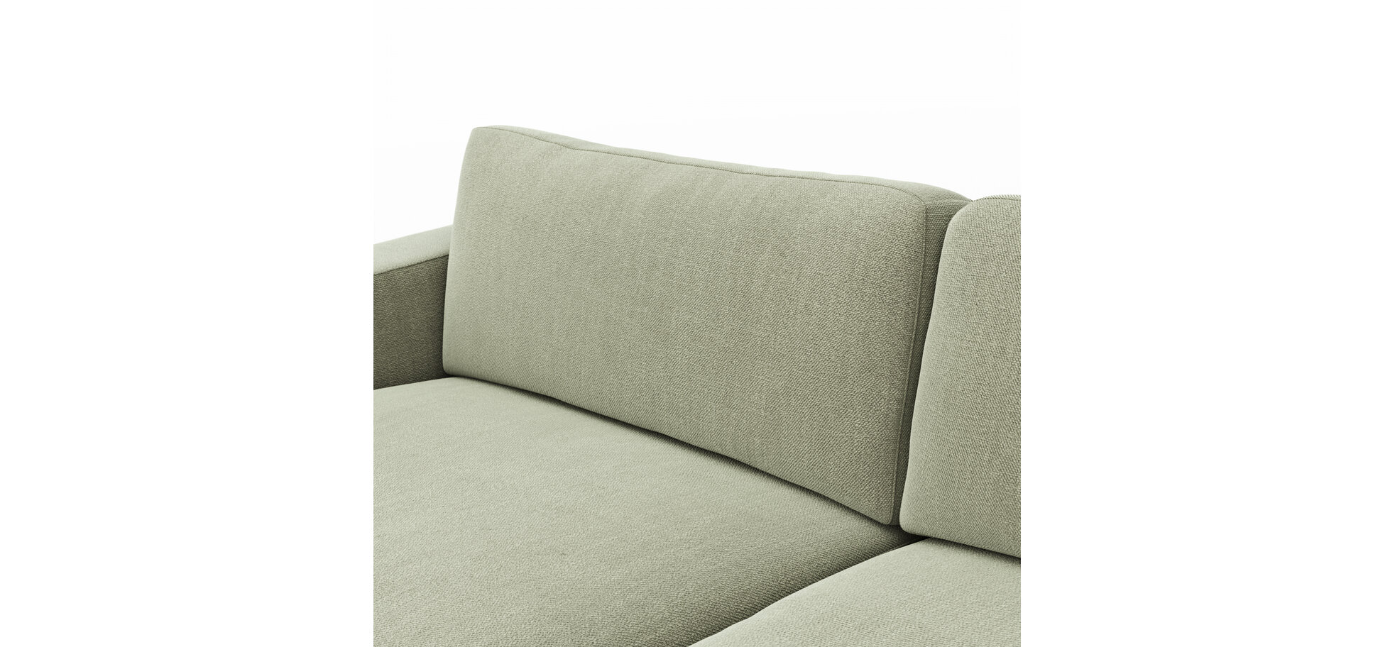 Ecksofa Juni – 1,5-Sitzer mit Longchair rechts, Stoff, Lindgrün