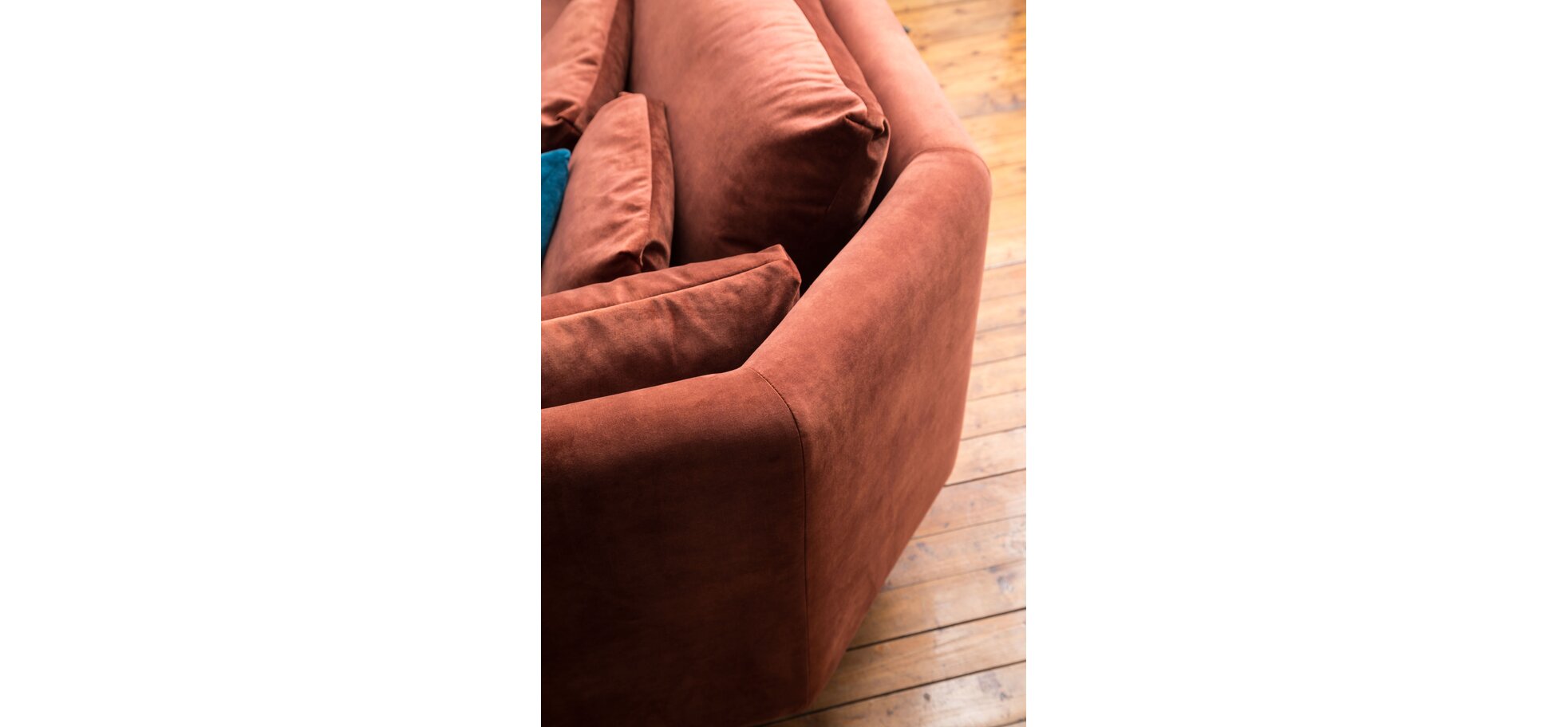 Sofa Birte – 3-Sitzer, Velour, Kupfer