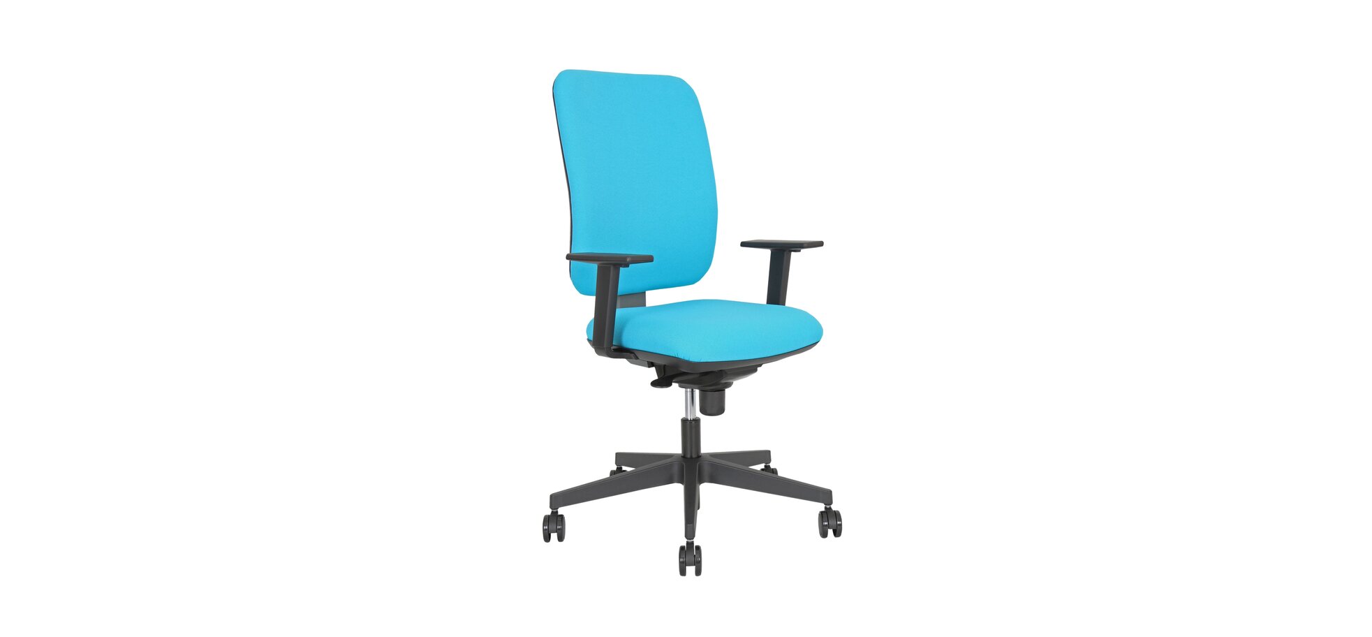Bürodrehstuhl – höhenverstellbarer Sitz und Armlehnen, Stoff, Schwarz