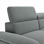 Sofa Felipa – 3-Sitzer inkl. Kopfteil verstellbar, Stoff, Grau