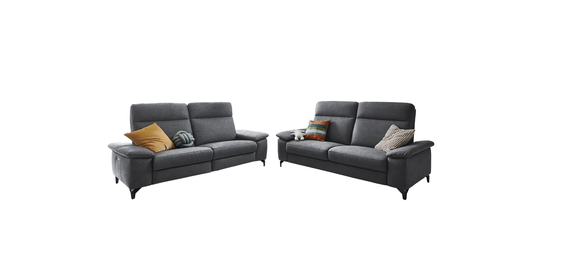 Sofa – 2-Sitzer, Stoff, Grau