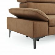 Ecksofa Felipa – 2,5-Sitzer mit Ecke rechts inkl. Armlehne verstellbar und Rückenlehne/Sitztiefe verstellbar (motorisch), Leder, Cognac