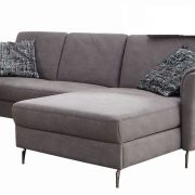 Sofa – 2,5 Sitzer mit Longchair Rechts, Stoff, Silbergrau
