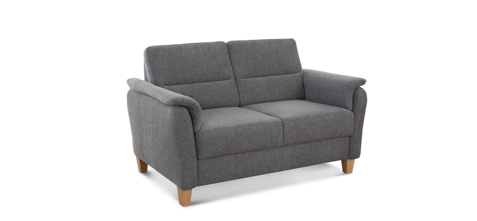 Sofa – 2-Sitzer, Stoff, Grau