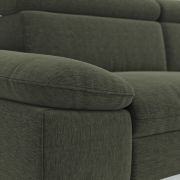 Sofa Felipa – 3-Sitzer inkl. Kopfteil verstellbar, Stoff, Dunkelgrün