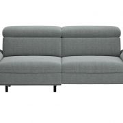 Sofa Felipa – 3-Sitzer inkl. Relaxfunktion (motorisch) und Kopfteil verstellbar, Stoff, Grau