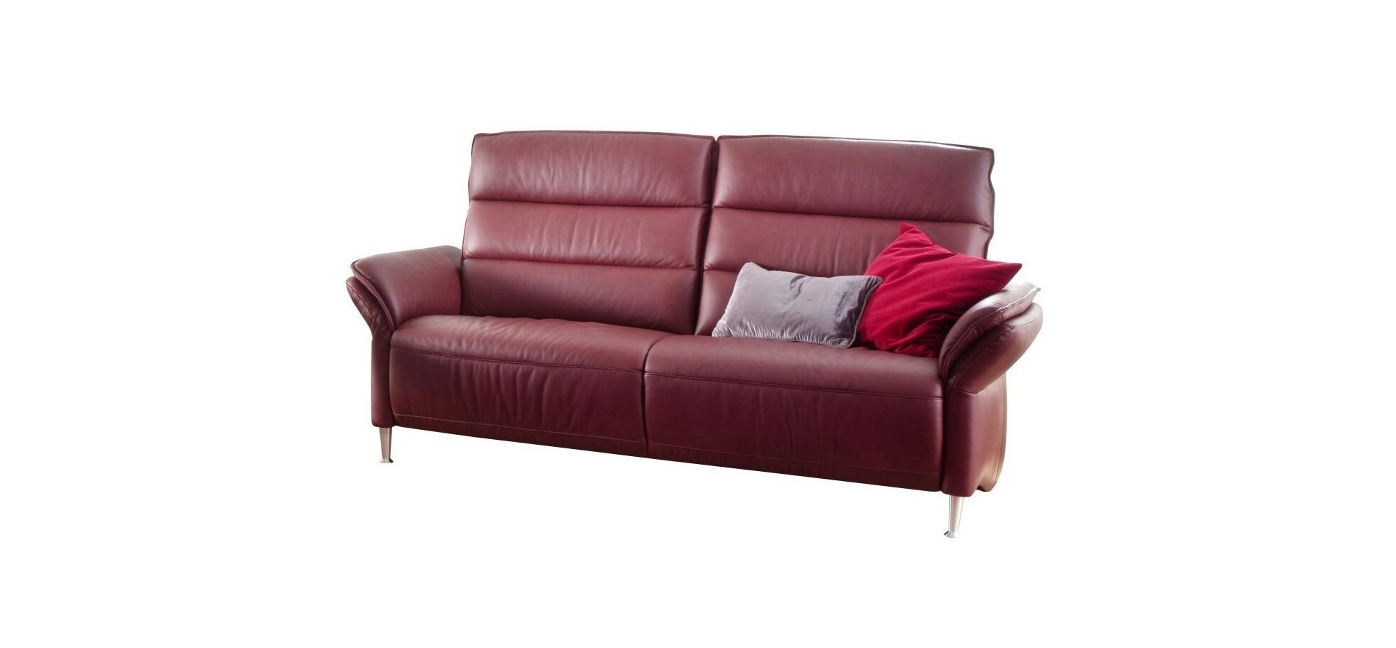 Sofa - 2-Sitzer, Leder, Rot - Möbel Nachtsheim