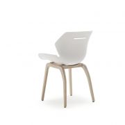 Stuhl Tooon – Kunststoffschale, Weiß, Gestell Holz