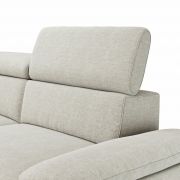 Ecksofa Felipa – Longchair links mit 2,5-Sitzer inkl. Armlehne verstellbar und Rückenlehne/Sitztiefe verstellbar (motorisch), Stoff, Natur