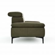 Sofa Felipa – 3-Sitzer inkl. Kopfteil verstellbar, Leder, Olive