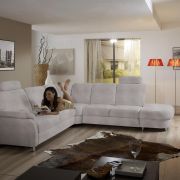 Sofa – 2,5 Sitzer mit Ecke rechts, Stoff, Weiß